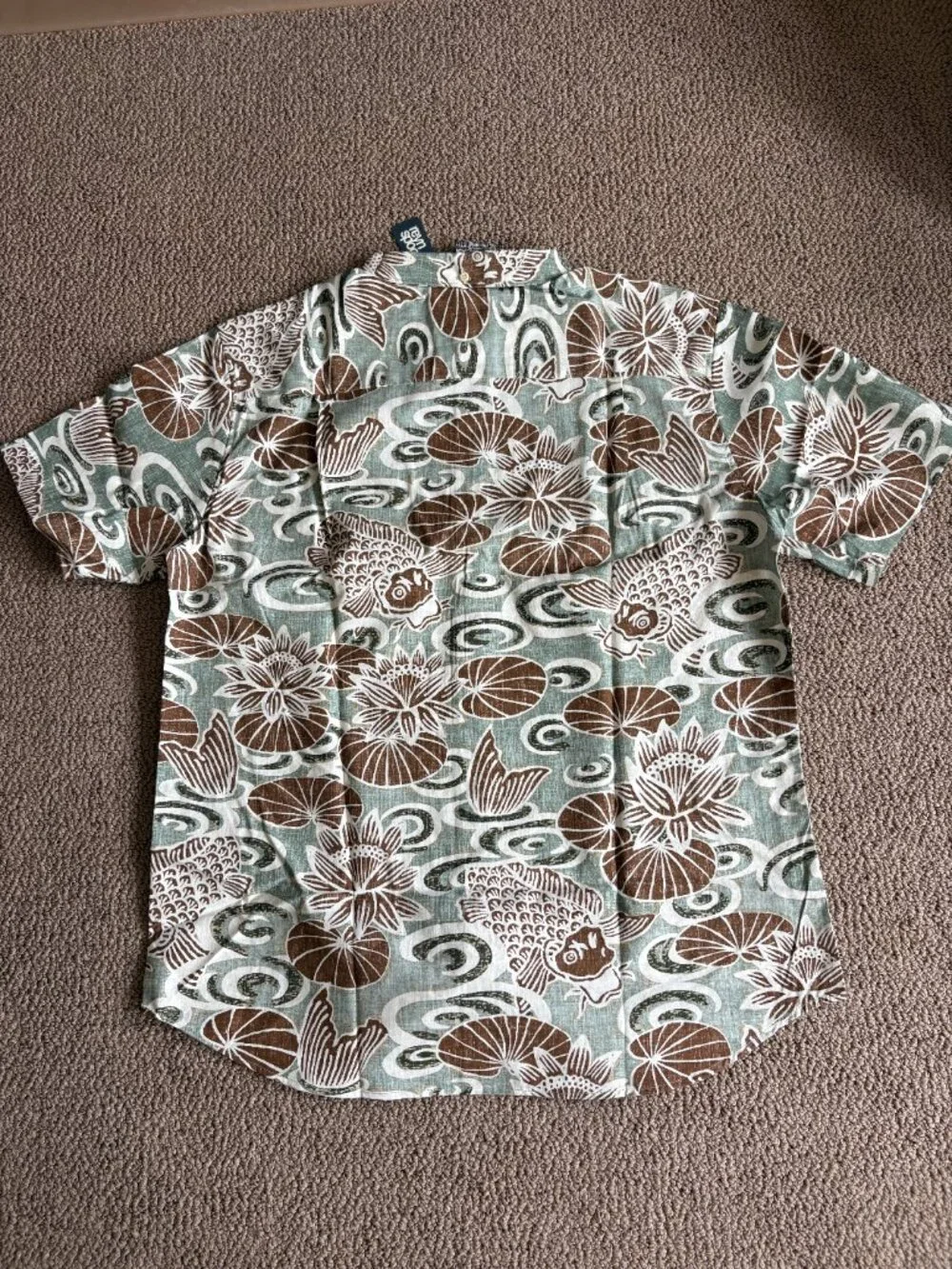 Reyn Spooner Koi Boi Tailored Fit Aloha Shirt Seafoam XXL NWT - Picture 2 of 5
